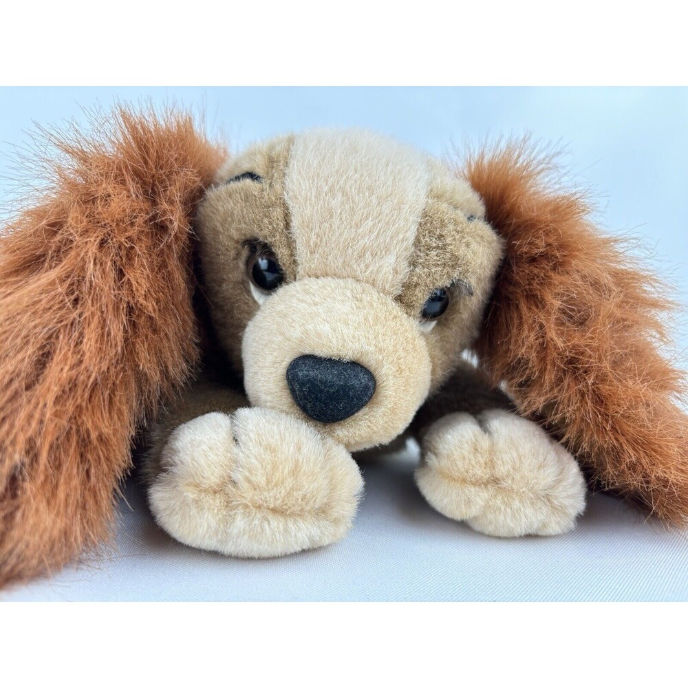Vintage Disney Lady and the Tramp Plush Lady Laying Down Pink Bow Stuffed Animal